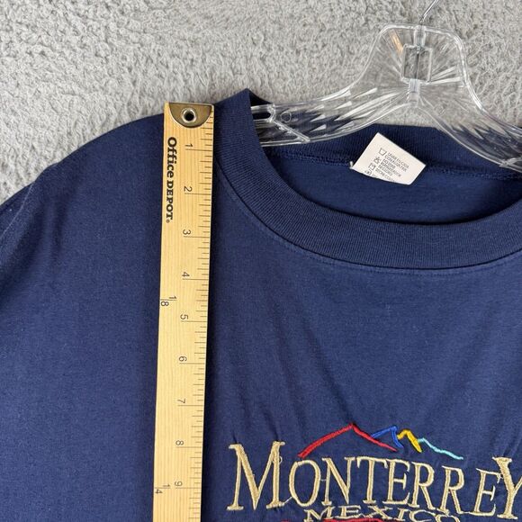 Vintage Sweatshirt Monterrey Mexico Crewneck Vacation Blue Size Large - Picture 3 of 9